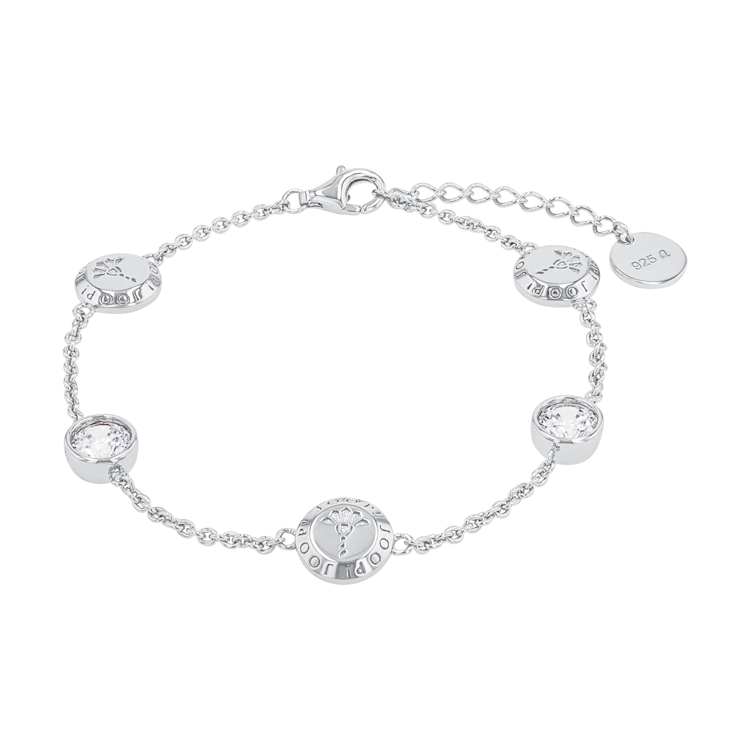 JOOP! Halskette aus 925 Sterling Silber für Damen, Halsschmuck, teilw. mit Schmuckstein, Silber 925 rhodiniert, Kommt in passender Schmuckbox