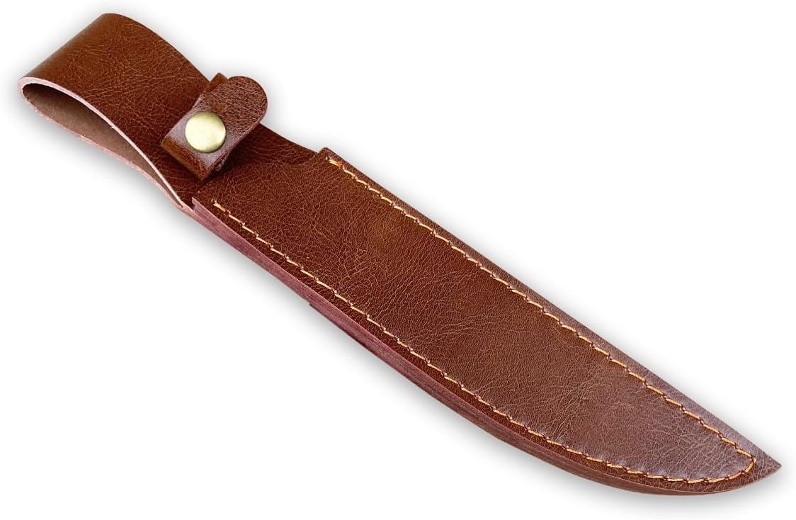 1PC Leather Knife Sheath, with Belt Loop and Snap Closure, Protective Case, Fits for Outdoor Camping and Hiking