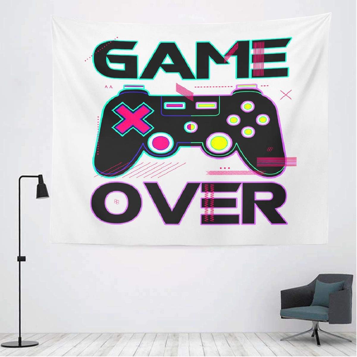 Galmaxs7 Game Wall Tapestry, Tapestry Wall Hanging Gamer Joypad Console Controller Tapestry Decor for Bedroom Living Room Dorm, 60" X 80"Fabric Wall Tapestry Art