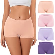 Migbean Viscose Bamboo Boy Shorts Underwear for Women Boxer Briefs 4 Pack