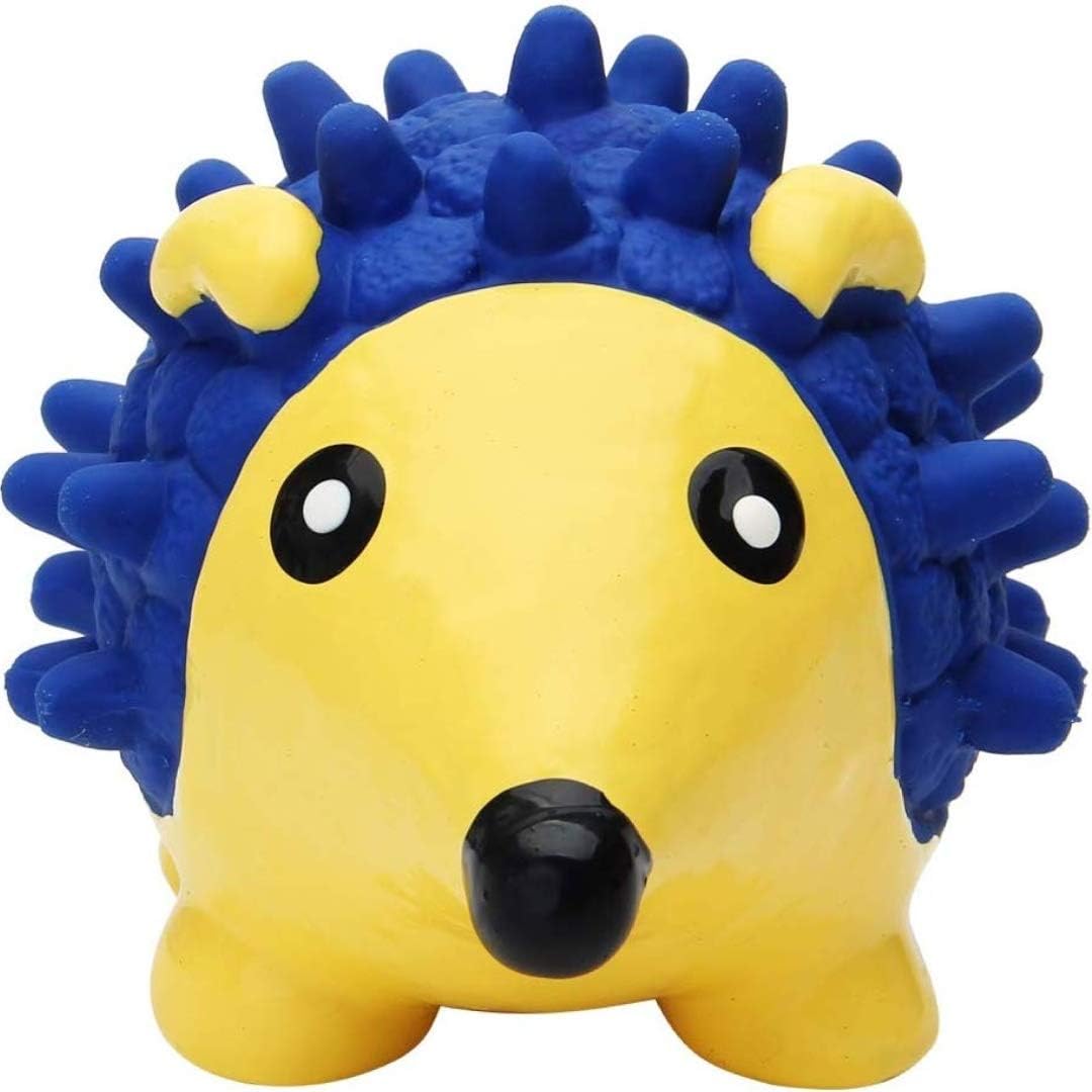 PoochBox Dog Latex Squeaky Hedgehog Toy (Small),Multicolor