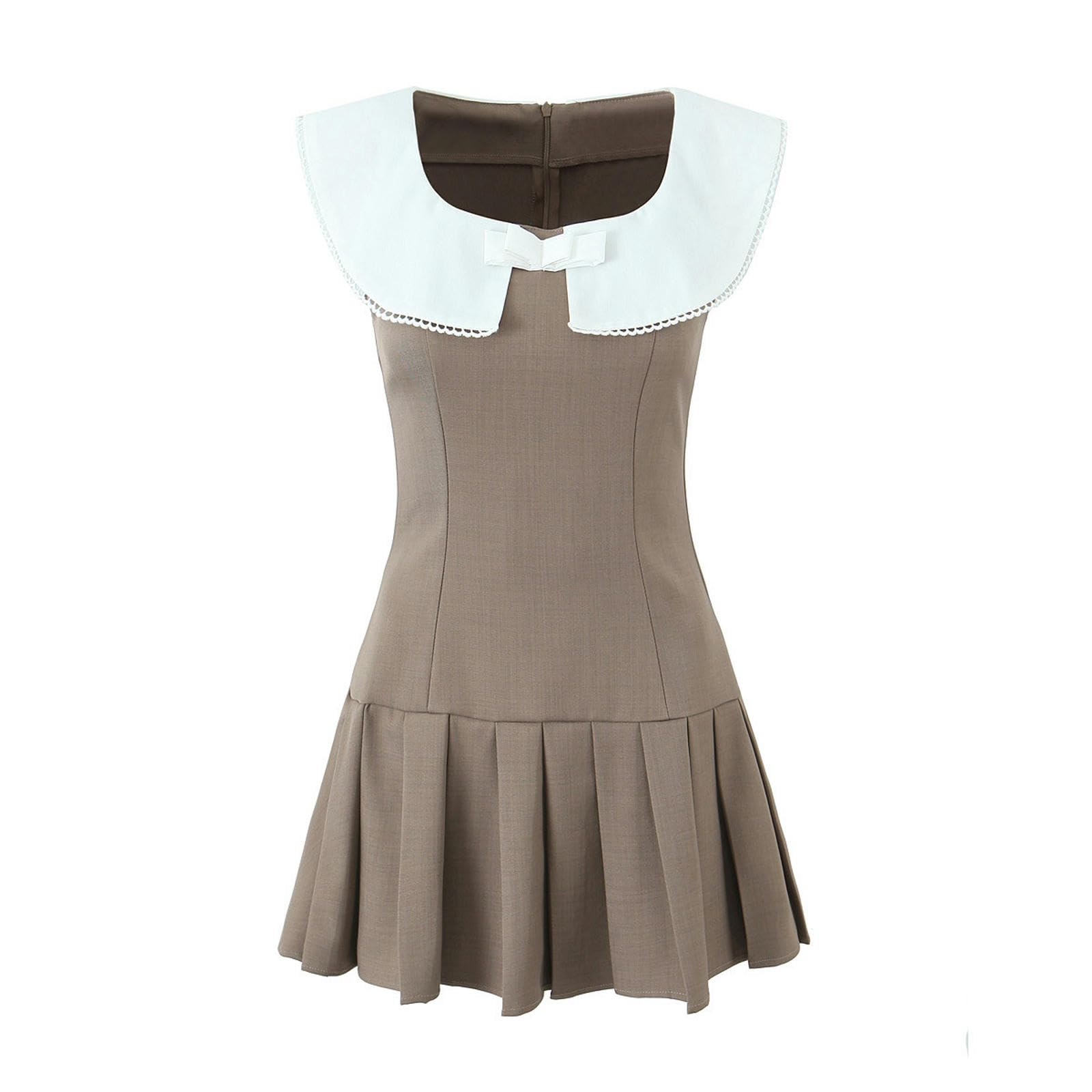 Robe sans manches pour bébé fille chic avec col poupée pour les journées douces de printemps