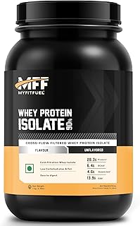 MFF Whey Protein 90 Isolate | 1 Kg, 30 Servings (Unflavoured) | Pure 100% Whey Isolate Protein