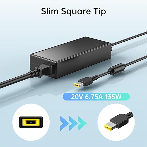 Miniatura 2 de Cargador de 135 W apto para portátil Lenovo ThinkPad X1 Extreme 20MG, P1 20MD 20ME, ideapad Gaming 3-15 L340-15, ADL135SDC3A ADL135NLC3A ADL135NDC3A