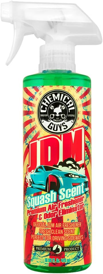 Chemical Guys AIR23516 JDM Squash Scent Premium Air Freshener and Odor Eliminator, (Great for Cars, Trucks, SUVs, RVs, Home, Office, Dorm Room & More), Fresh Clean Scent, 16 fl oz