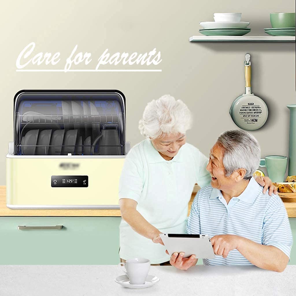 Lavavajillas mesa superior lavaplatos gabinete de desinfección hogar Smart lavavajillas 6L tanque de agua 6 modos de limpieza (color: acero inoxidable, tamaño: 43 x 42 x 41 cm)