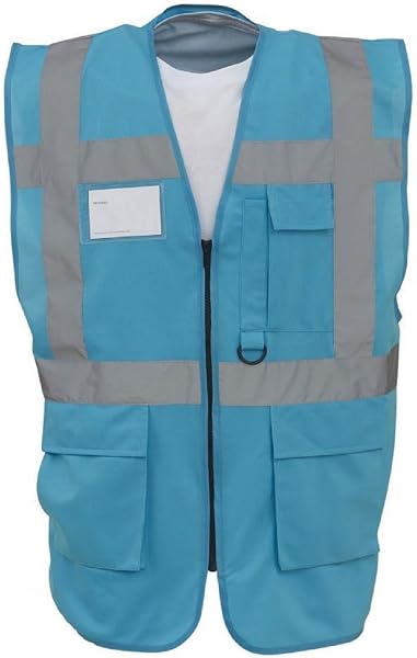 Expert Workwear Coloured Hi Vis Executive Vest High Viz Vests Zip with Pockets - 27 Colours - 1