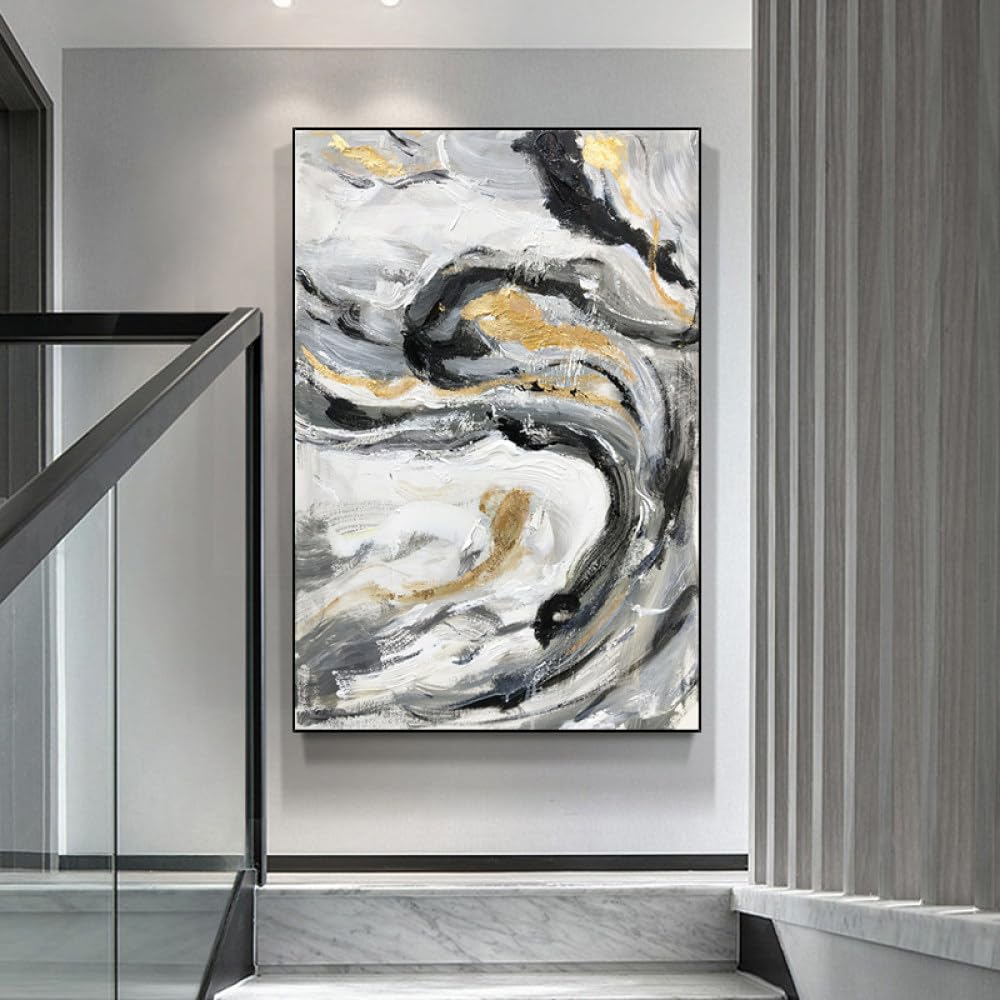 Peinture à l'huile abstraite moderne grand format tableau déco chambre