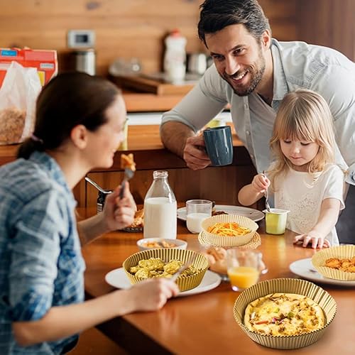 Finece Air Fryer Liners Round, 100Pcs For 2 To 5 Qt Air Fryer Disposable Paper Liner, 6.3 Inch Unbleached Non-Stick Oil-Proof Parchment Paper #TOP7