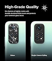 Vista 4 de Ringke Estilo de cámara compatible con Redmi Note 11, protector de borde de lente de cámara trasera, marco de aluminio resistente, cubierta adhesiva