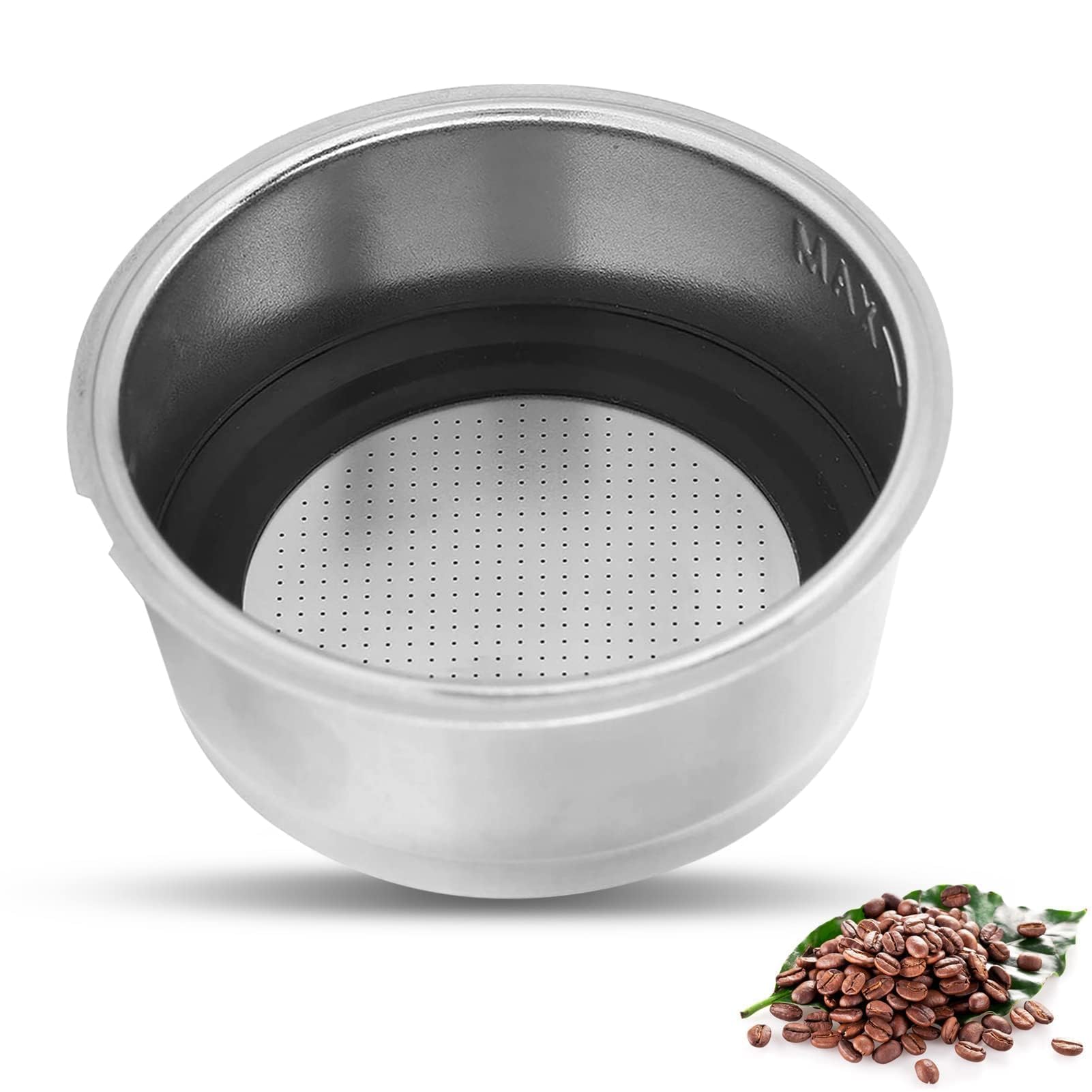 Agatige 51mm Coffee Portafilter Basket, 2 Cups Stainless Steel Strainer Pressurized Coffee Filter Basket Bottomless Portafilter Espresso Machines Accessories