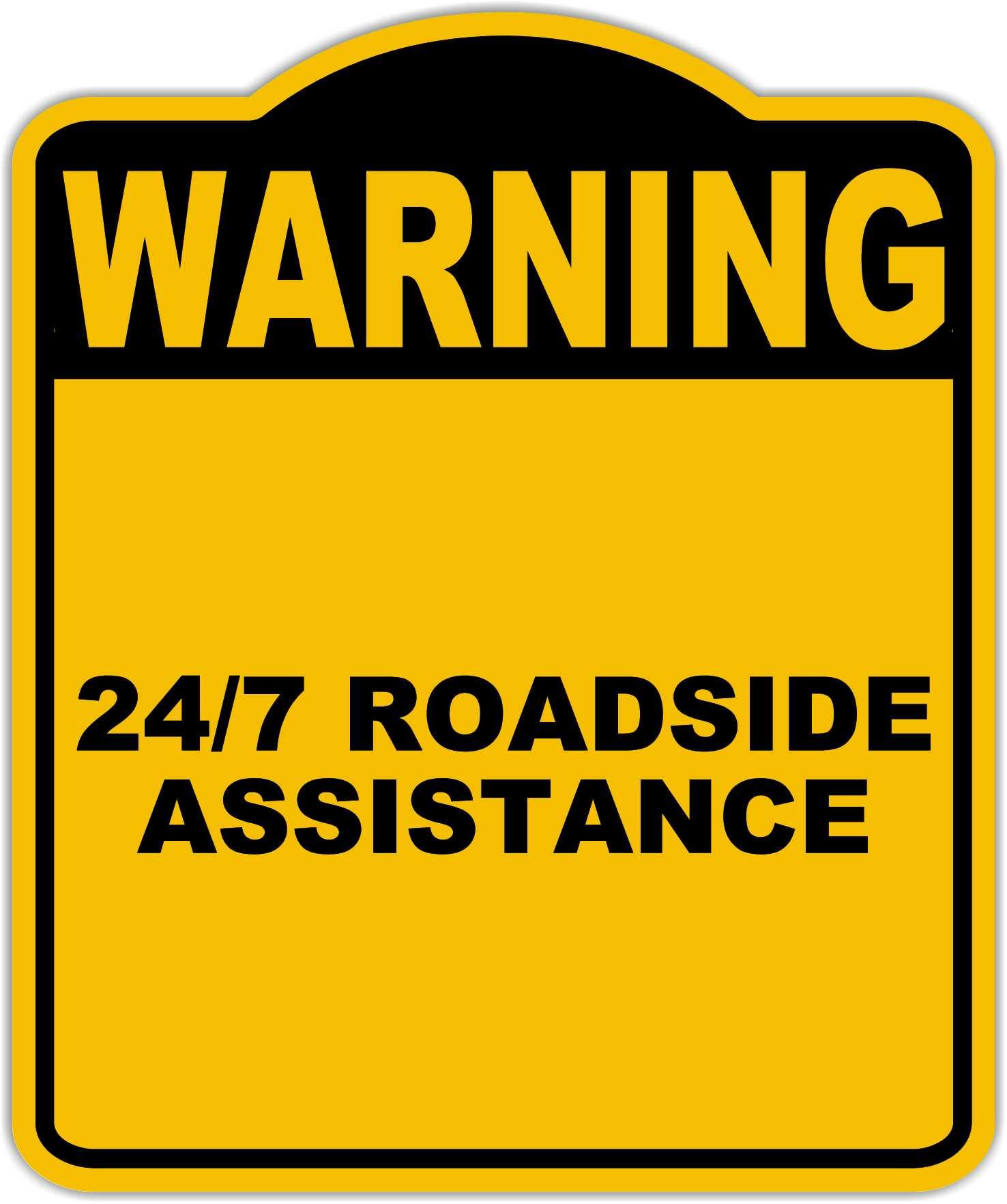 Amazon.com: 247 ROADSIDE ASSISTANCE Warning Yellow Black Aluminum