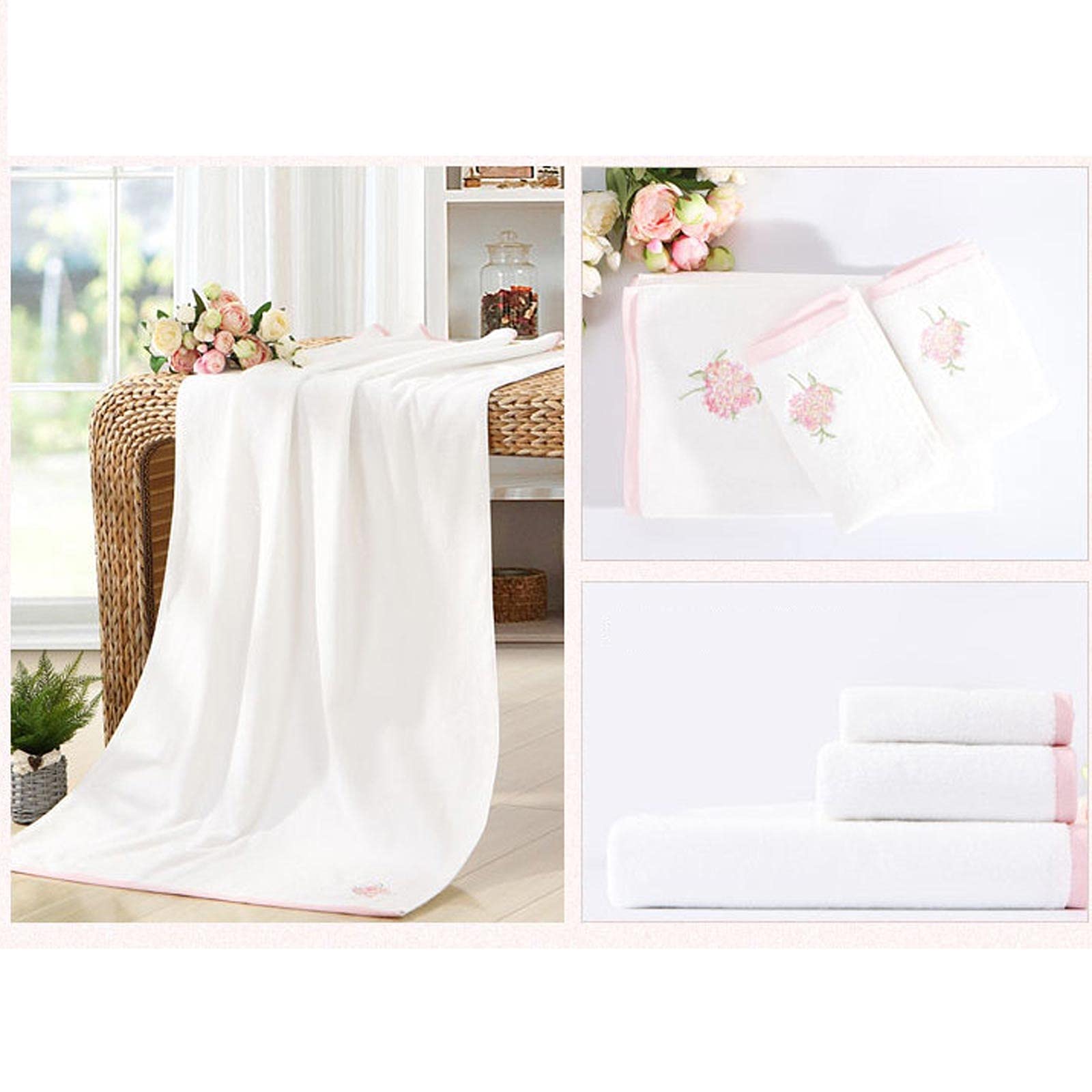 Toallas de baño Toallas de baño Conjunto Lujoso algodón Puro Bordado - Secado rápido, Altamente Absorbente, Toallas de sensación Suave, Uso Diario (Paquete de 3) Suaves y Absorebentes