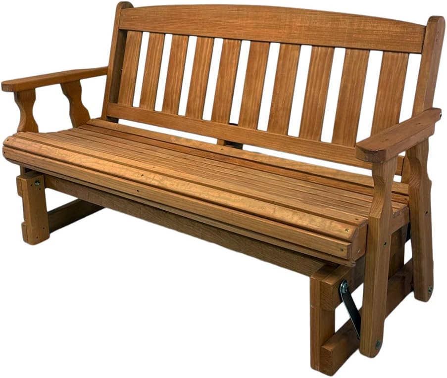 Amish CasualHeavy Duty 800 Lb Mission Pressure Treated Porch Glider (5 Foot, Cedar Stain)