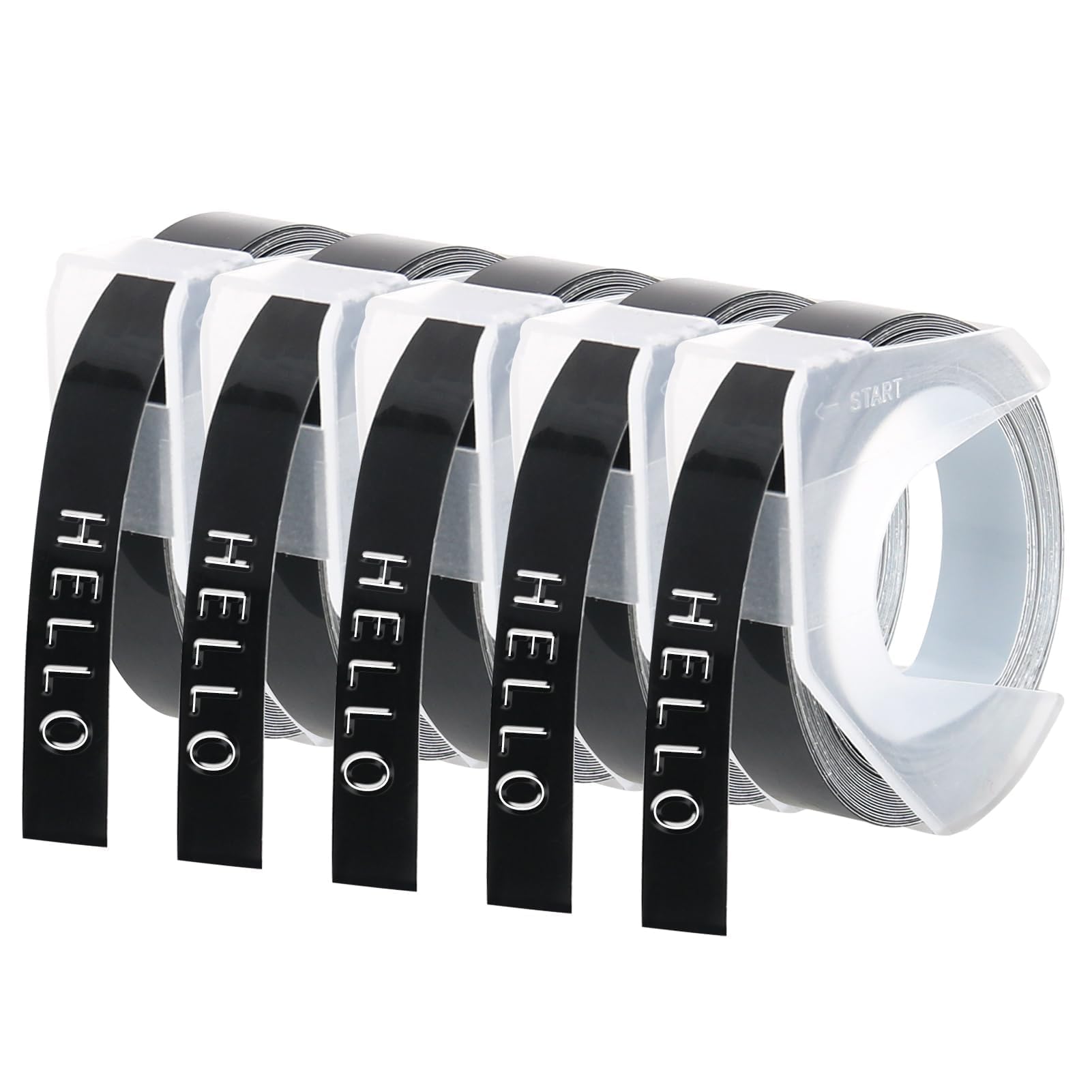 9mm Black Embossing Tape for Dymo Omega Label Tape