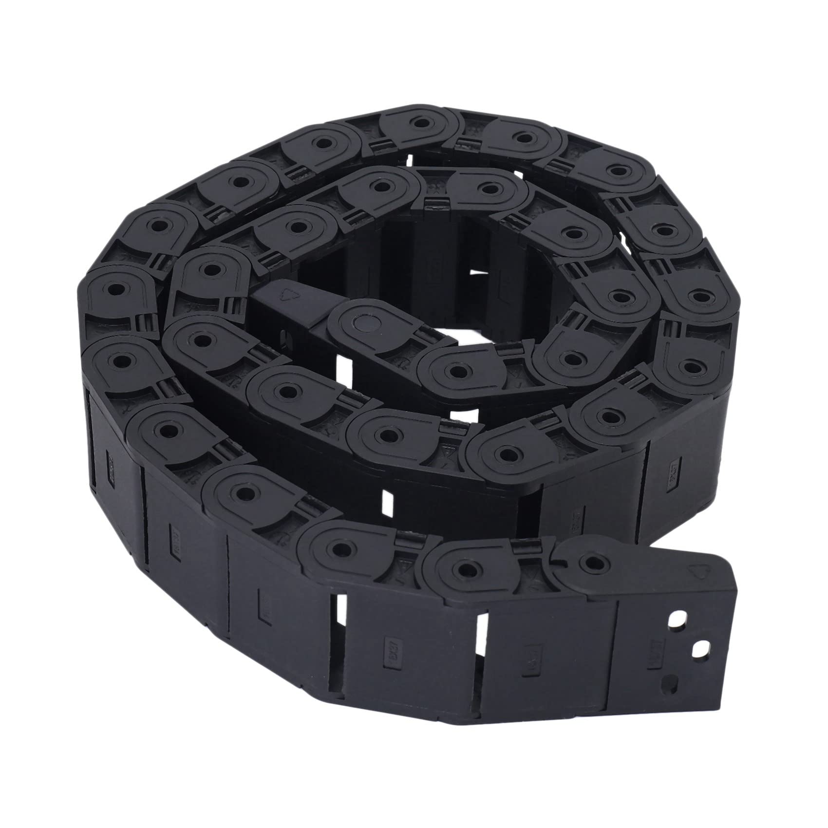 5 Piezas 18mm x 37mm Negro Flexible Cadena de Arrastre de Cable Semicerrada 1M 39.4 Pulgada