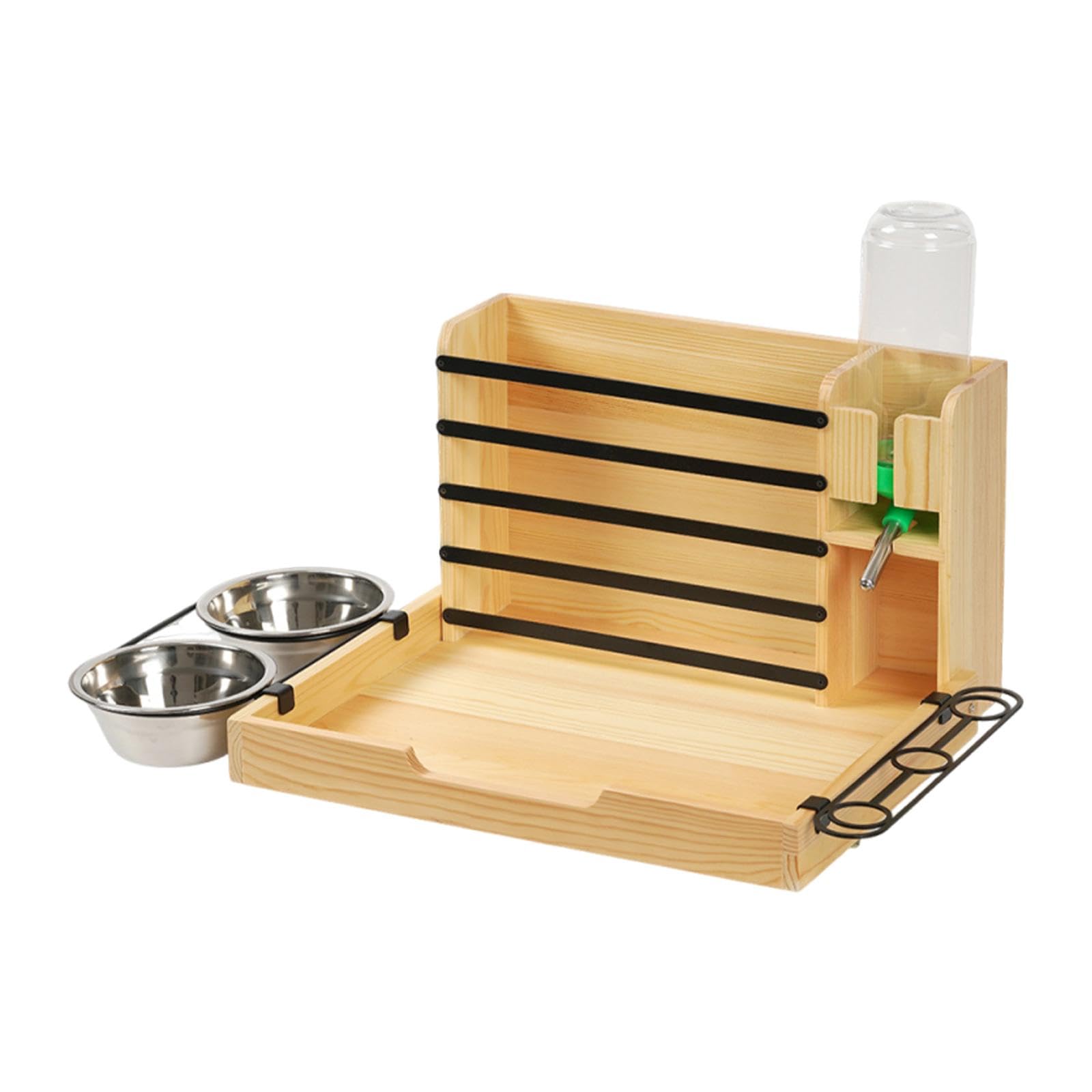 LOVIVER Comedero de para Conejos con 2 Cuencos y dispensador de Agua para Caja de y comedero para Conejos.