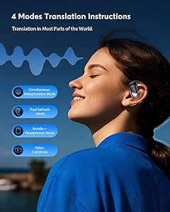 Paekole Translation Earbuds Real Time - AI 144 Language Translator Earbuds, Audifonos Traductores Ingls Espaol, 3-in-1 Translating Device, Translate Ear Buds for Travel Learning with Charging Cradle
