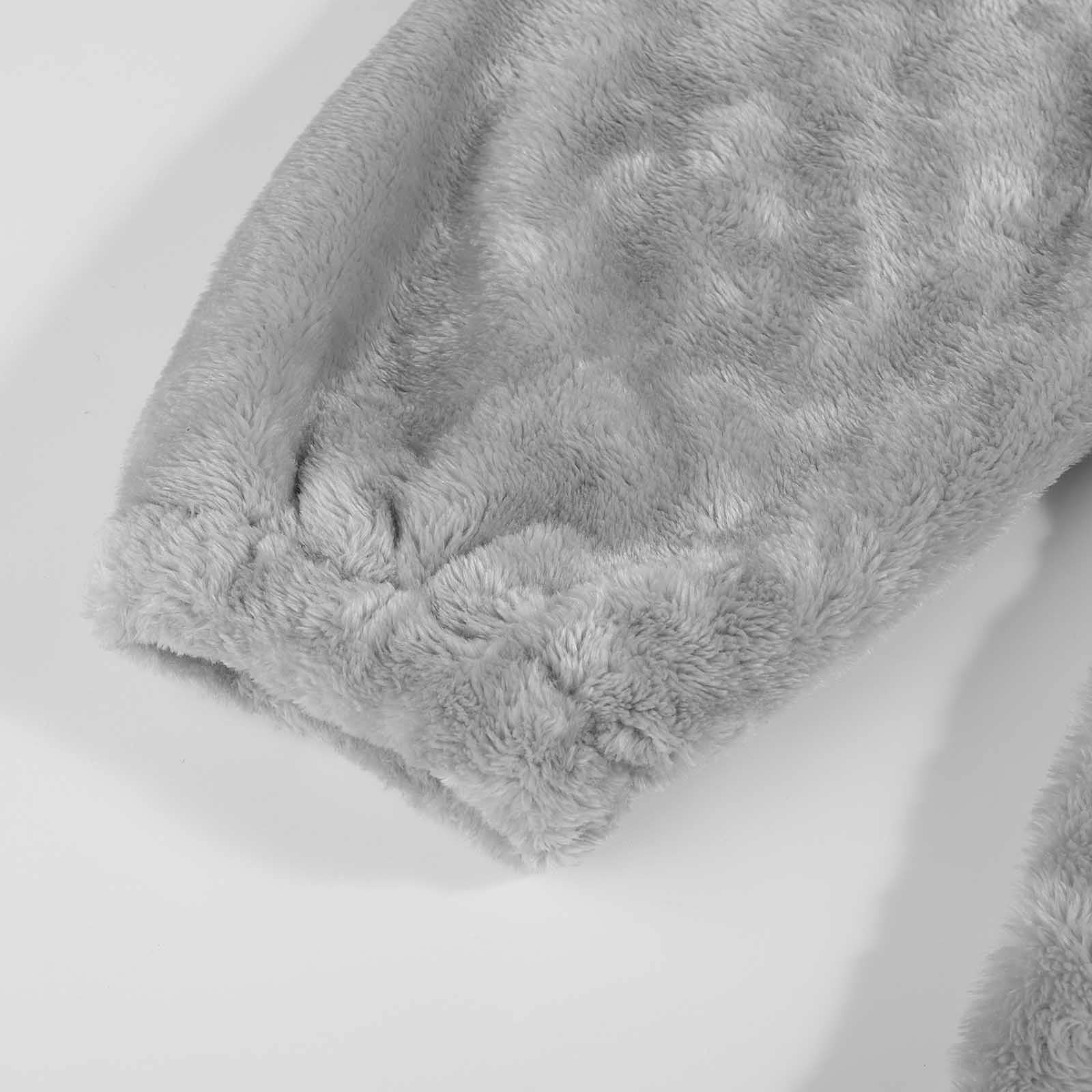 Schlafmantel Damen Kuschelig - Bademantel Damen Mit Reißverschluss | Fleece Hausanzug Unisex Hausmantel Herren Erwachsene Loungewear Mit Taschen Und Kapuze Bademäntel Schlafanzug Saunamantel