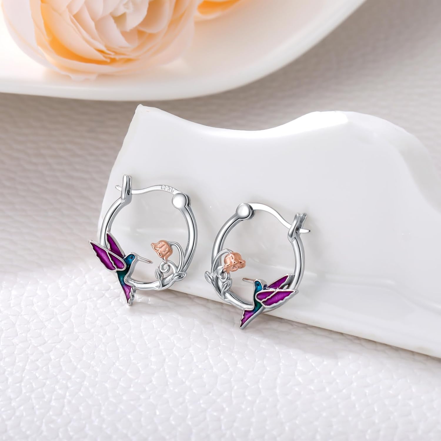 SeaTurtle dolphin Hummingbird Earrings for Women 925 Sterling Silver Sea Waves Earrings Ocean Huggie Hoop Sea Turtle dolphin Earrings Jewelry Gifts - Image 5