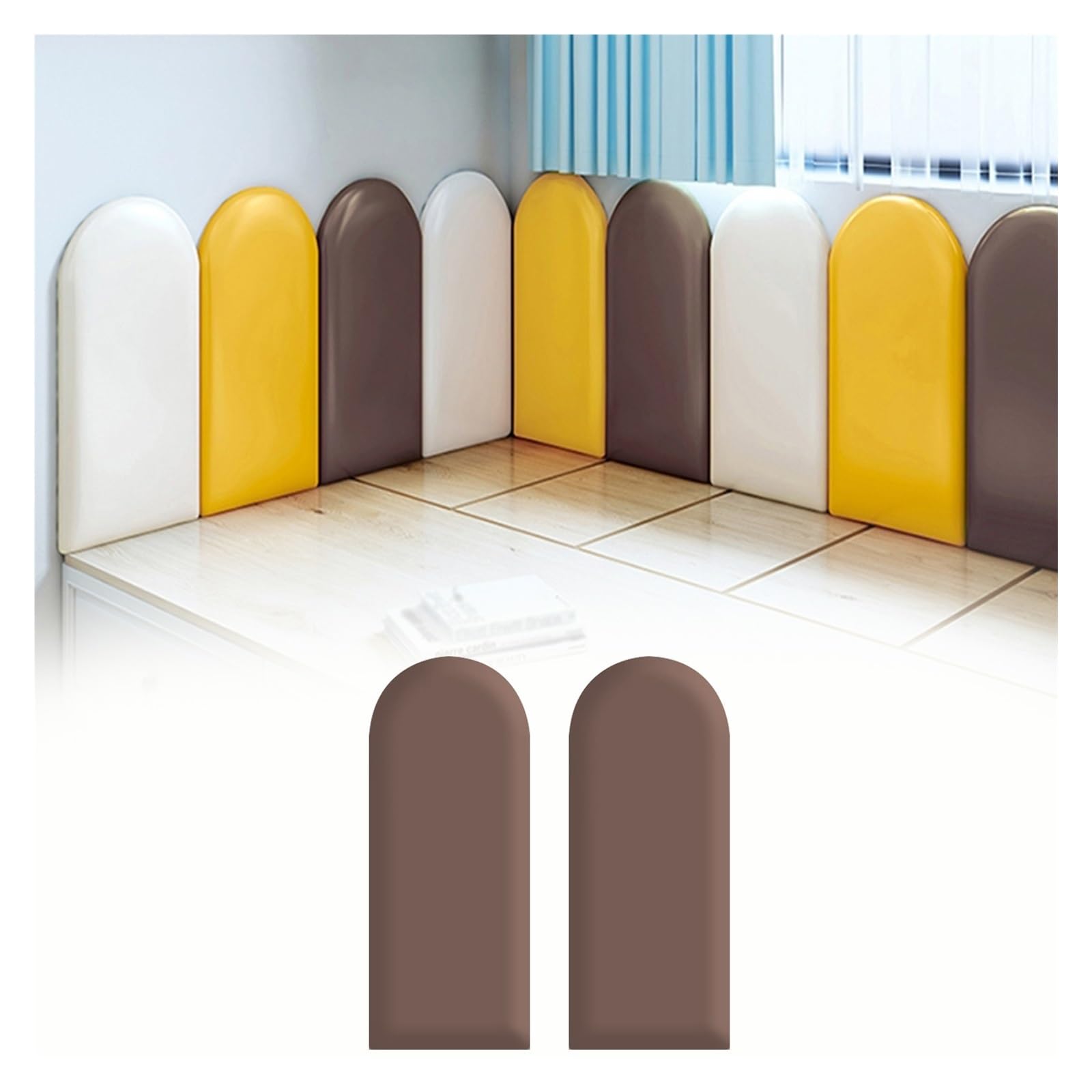 NURUGURE Upholstered Wall Panels PU Leather Easy Install Padded Wall Covering for Headboard Bedroom Playroom