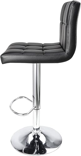 Miniatura 52 de Taburetes de bar de leopardo, moderno taburete giratorio ajustable de piel sintética con respaldo, juego de 2 (gris) Gris,Negro -,Caqui,Blanco,gris