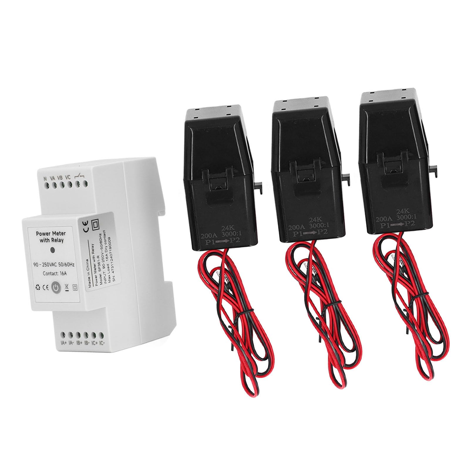 Licznik Energii WiFi 3-fazowy, 4-przewodowy, Dwukierunkowy Miernik Mocy KWh, Monitor Systemu Fotowoltaicznego, AC90-250VAC, Obsługiwana Aplikacja Smart Life, Monitorowanie w