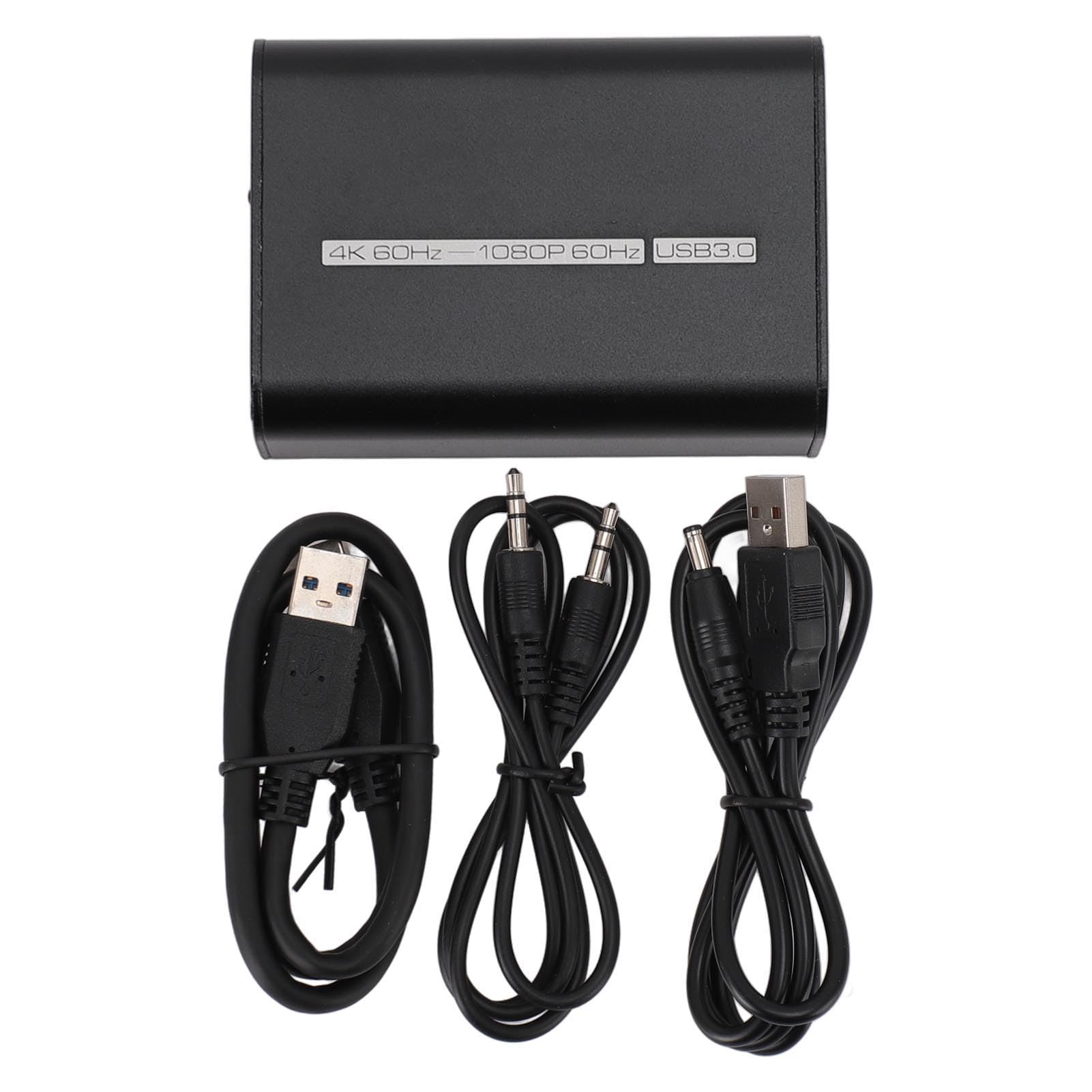 Scheda di Acquisizione Video 4K, Dispositivo di Acquisizione Video USB 3.0 con Porta da 3,5 Mm, Scheda di Acquisizione USB C per Streaming Live, Registrazione Video, Sale