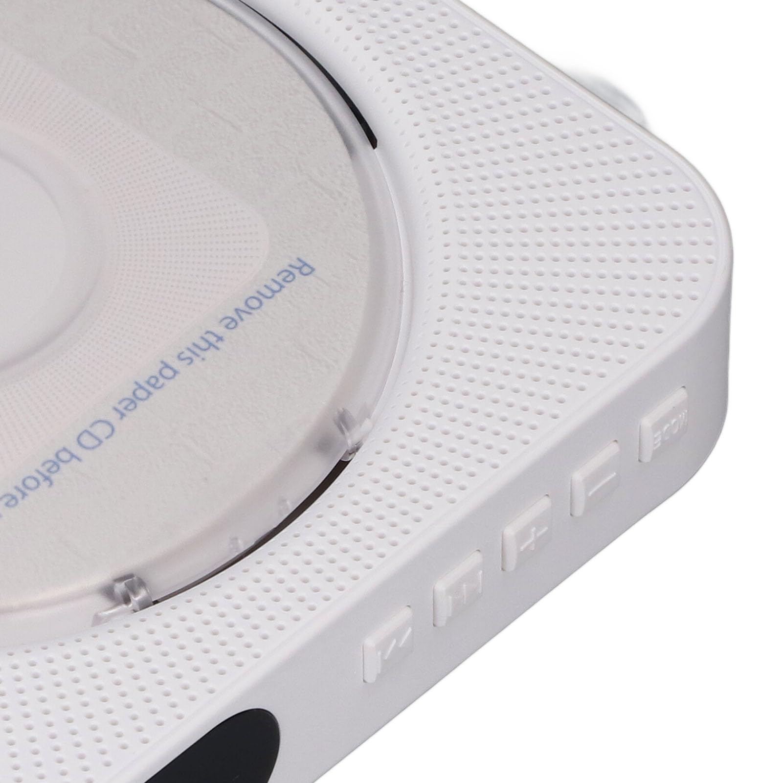 CHICIRIS Lettore CD Bluetooth con Montaggio a Parete con Altoparlanti e Telecomando, Ideale per Studenti e Famiglie (WHITE)