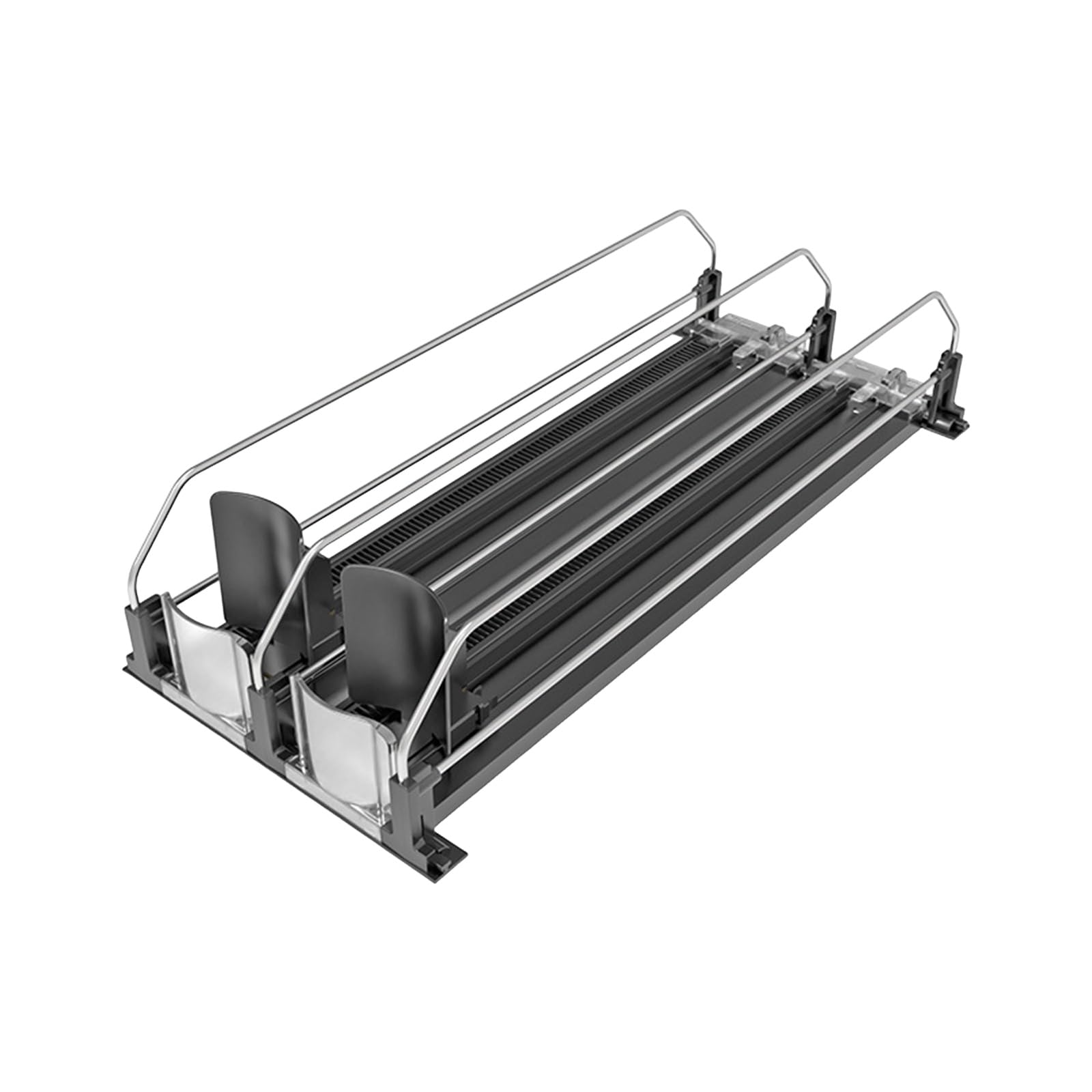 Refrigerator Can Shelf Organizer with Spring Loaded 12.2 in Pusher Track for Orderly Beverage Access and Display Beverage Shelf Pusher Can Display Row Drink Track Refrigerator Retail Restock Lane Feed
