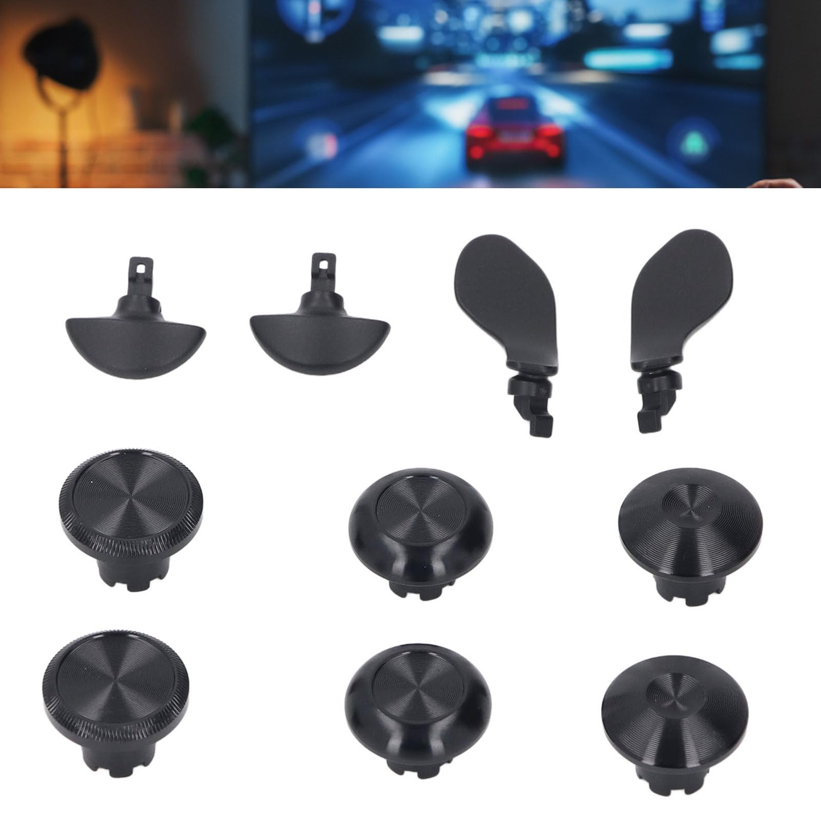 Metall Thumbsticks für PS 5 Edge Controller, 6 Stück Metall Joystick Kappen+4 Stück Metall Paddles auf Rückseite, Analogstick Joystick Kappen mit Paddles für PS 5 Edge Controller