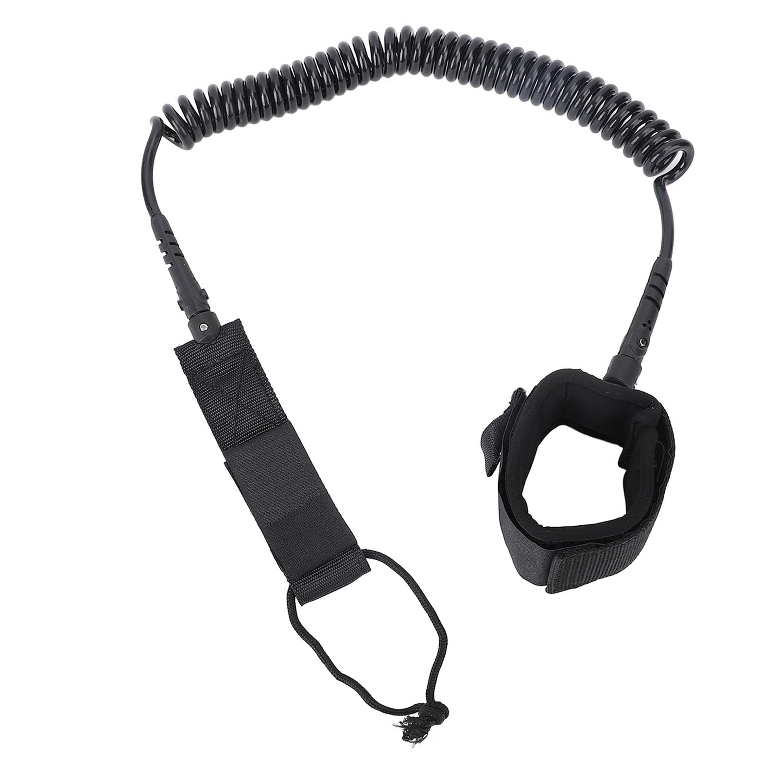Vvikizy Coiled Surfboard Leash, 9.8ft TPU Coiled Stand Up Paddleboard Rope, Surfboarding Ankle Strap 360 Degree Rotation, for Stand Up, Longboard, Paddleboard (Black)