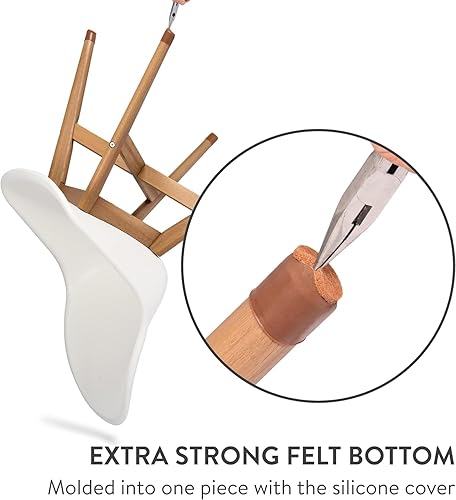 Miniatura 3 de Aneaseit Protectores de suelo para patas de silla, 2 x 16 unidades, color marrón, almohadillas de silicona con parte inferior de fieltro para suelos