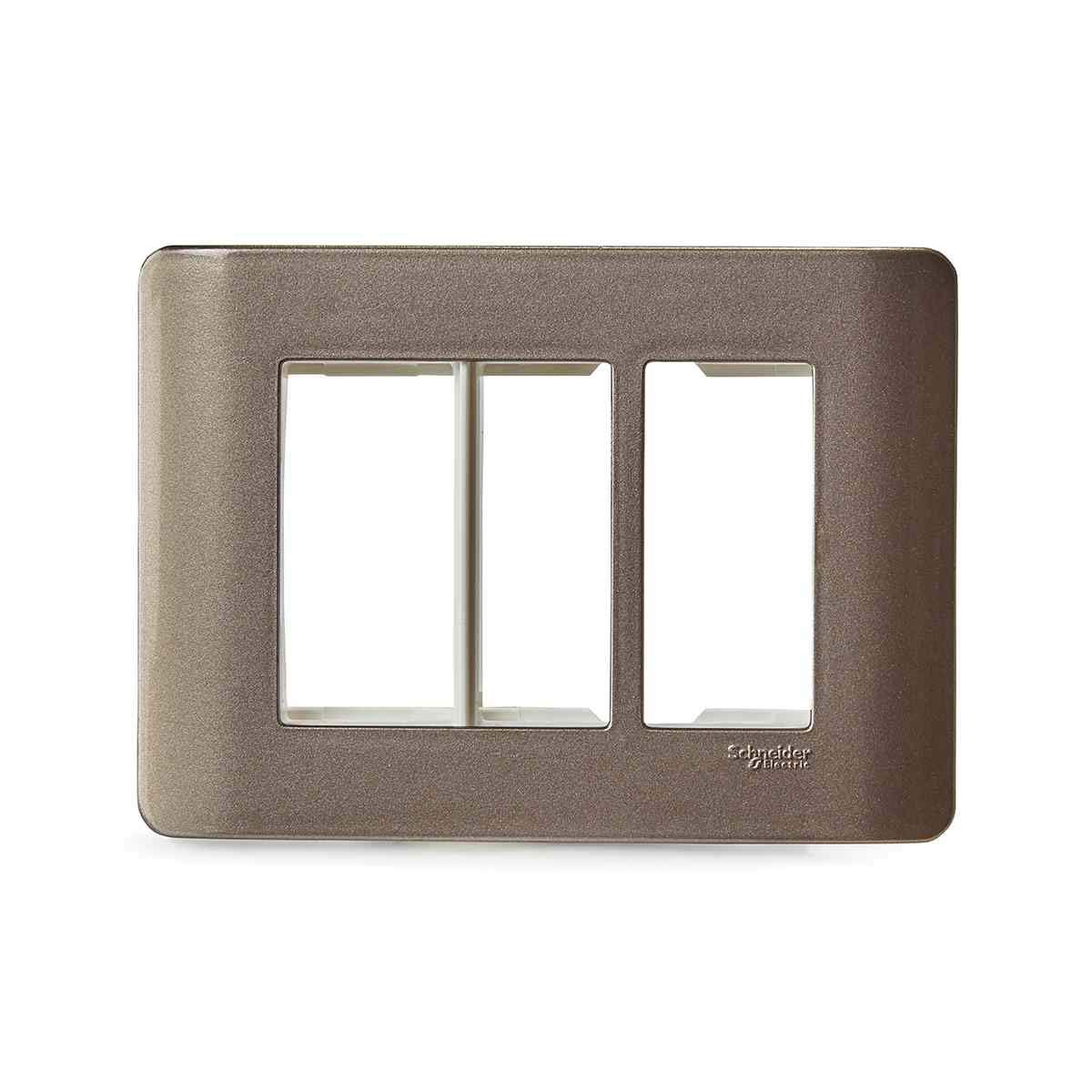 Schneider electric Zencelo India-3 Module Grid and Cover frame - Silver Bronze (Pack of 10)-image-32