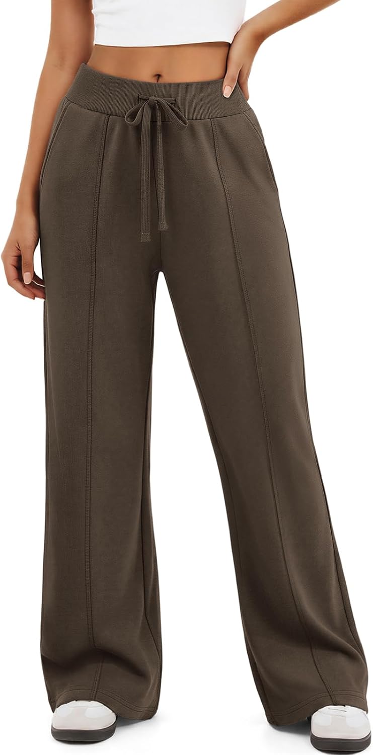 ATHMILE Wide Leg Sweatpants Women High Waisted Baggy Lounge Pants Casual Comfy Joggers Fall Fashion Trendy Gym Clothes