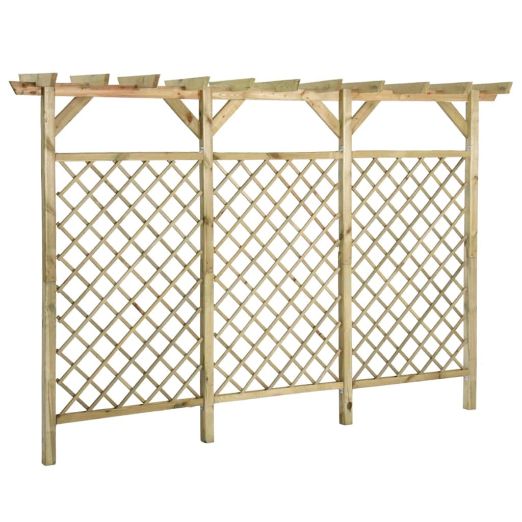 vidaXL Valla de jardín con pérgola Madera Pino impregnada 300x50x200cm