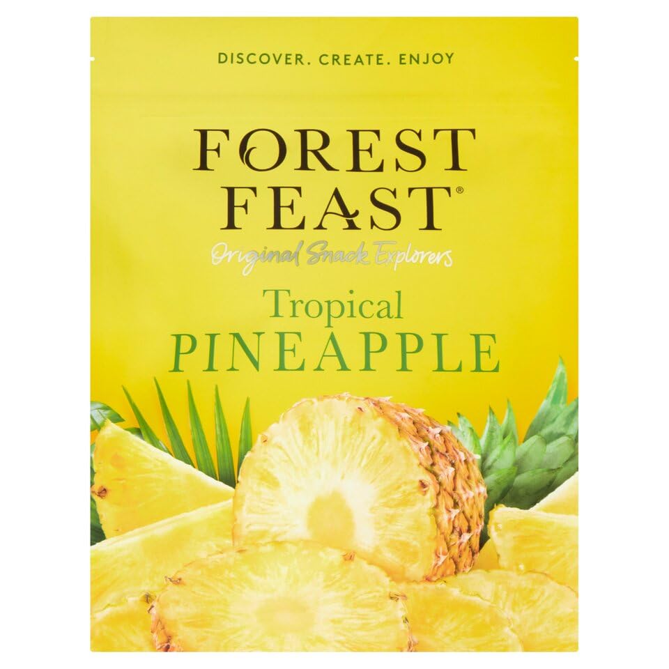 FOREST FEAST Tropical Pineapple 120g - 2 Pack | 100% Natural Pineapple Dried Fruit Healthy Snack in Premier Life Store packaging