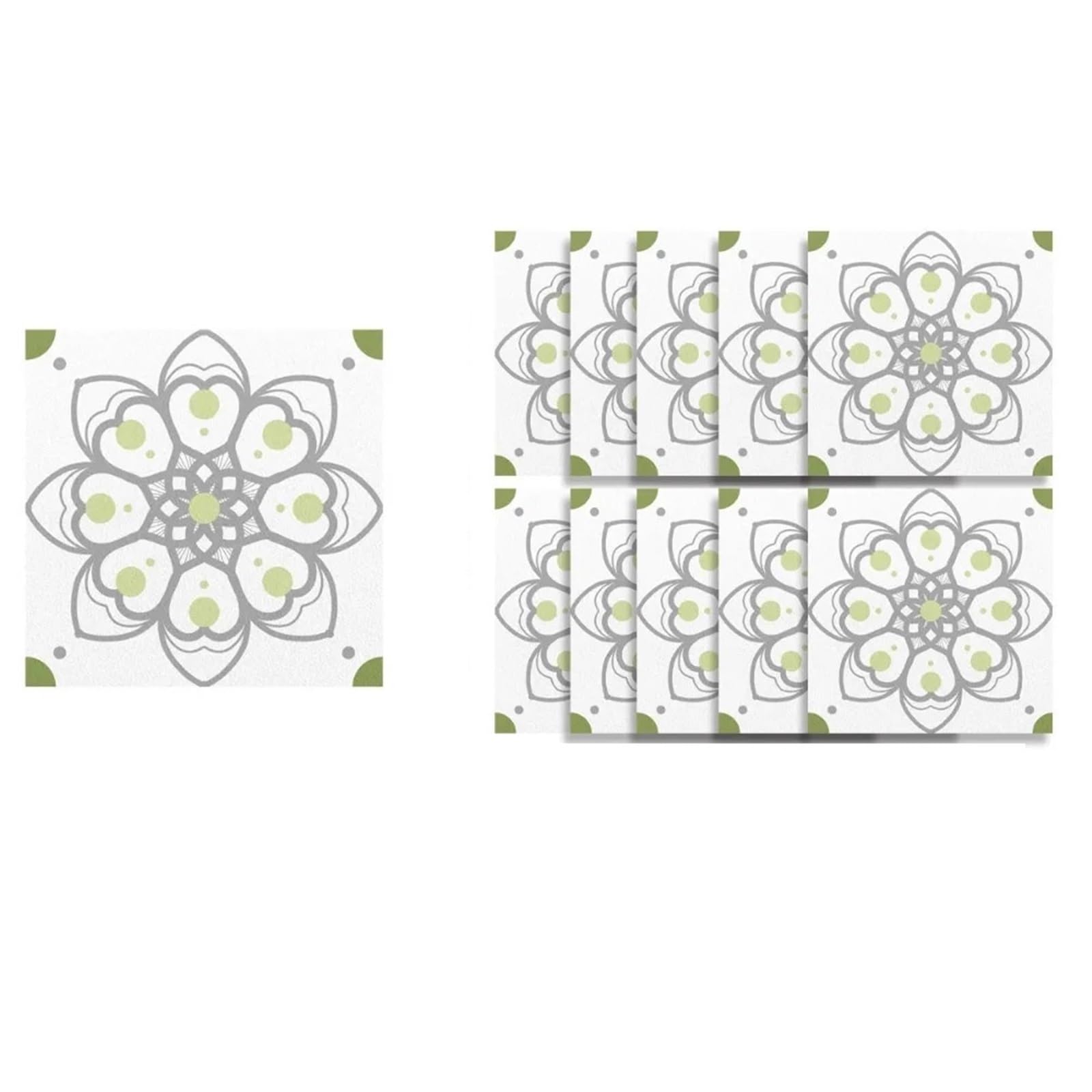 Wall Tile Sticker Tile Stickers 10Pcs Vintage Style for Balcony Terrace Kitchen Background Decorative Wall Stickers(Color 2)