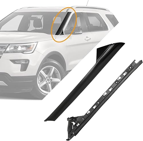 Miniatura 6 de A-Pillar Trim Molding Windshield Set, Compatible with 2011-2019 Ford Explorer, Left & Right, Outer & Inner, 926450 926451, Window Trim Moulding