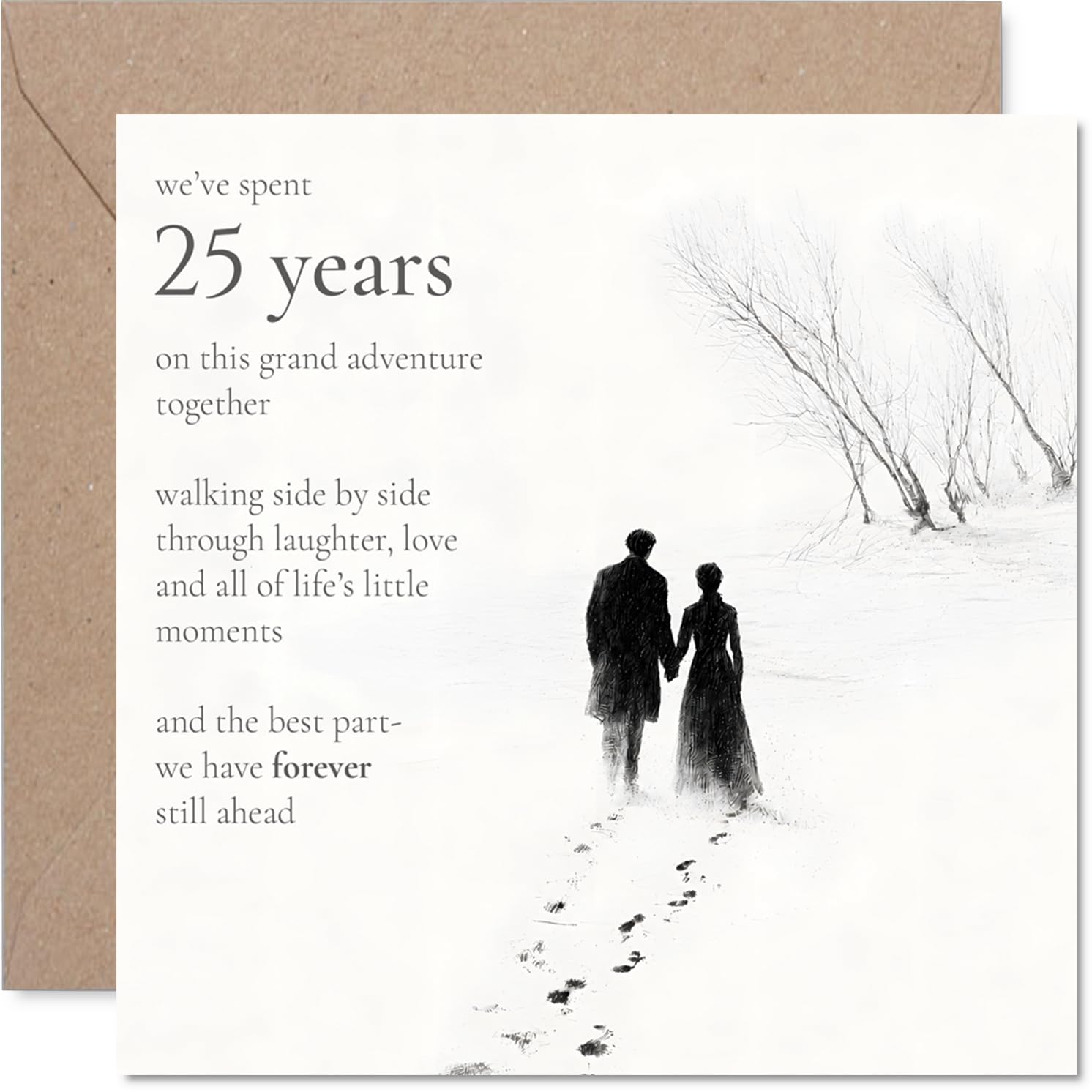 Sentimental 25th Anniversary Card, Celebrating 25 Years Side by Side
