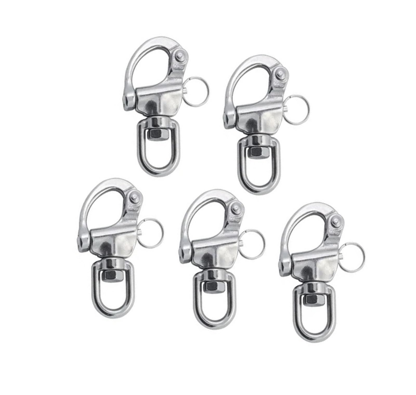 5 grilletes giratorios de liberación rápida con Anilla de Acero Inoxidable 316 de Alta Resistencia de 70 mm, 87 mm y 128 mm for Aparejos de navegación.(87mm)