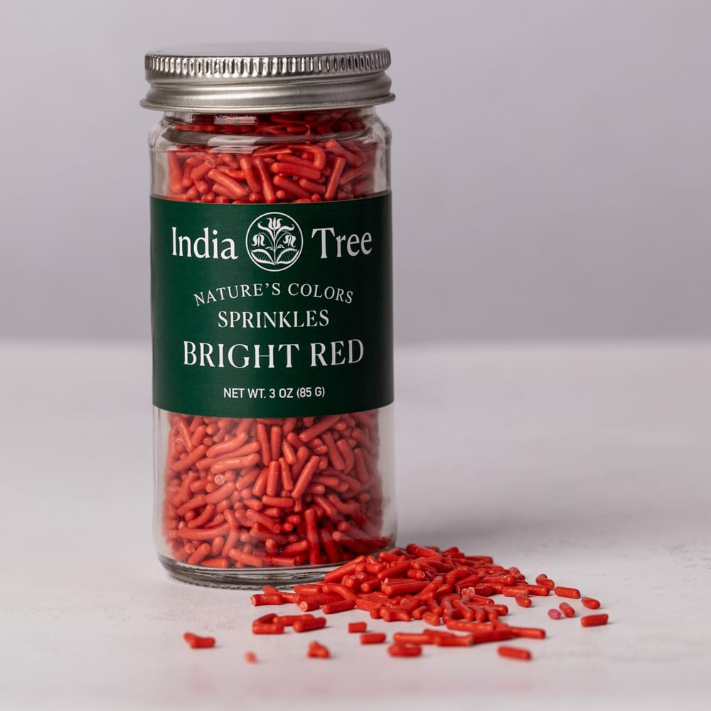 Bright Red Sprinkles by India Tree – 3.0 oz, Bright Red