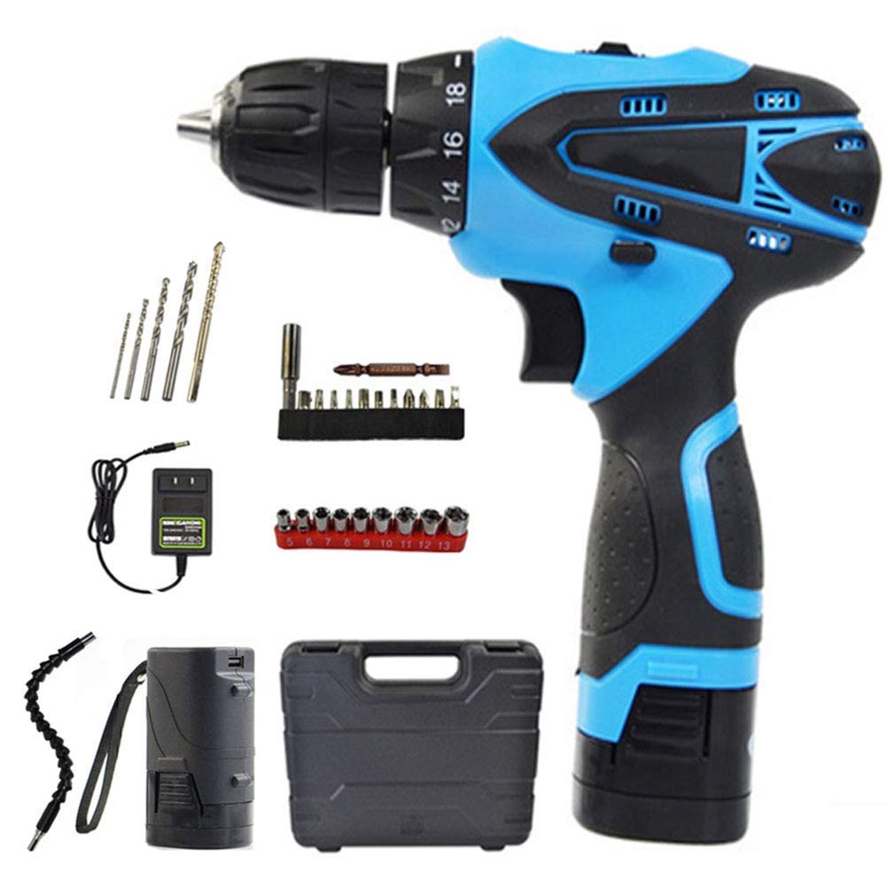 Trapano Elettrico da 16,8 V, 35 NM, batterie da 1500 mAh, Caricatore rapido da 1,5 H, mandrino da 3/8 Pollici, 2 velocità variabili, 18 + 1 impostazione della Coppia, Custodia per
