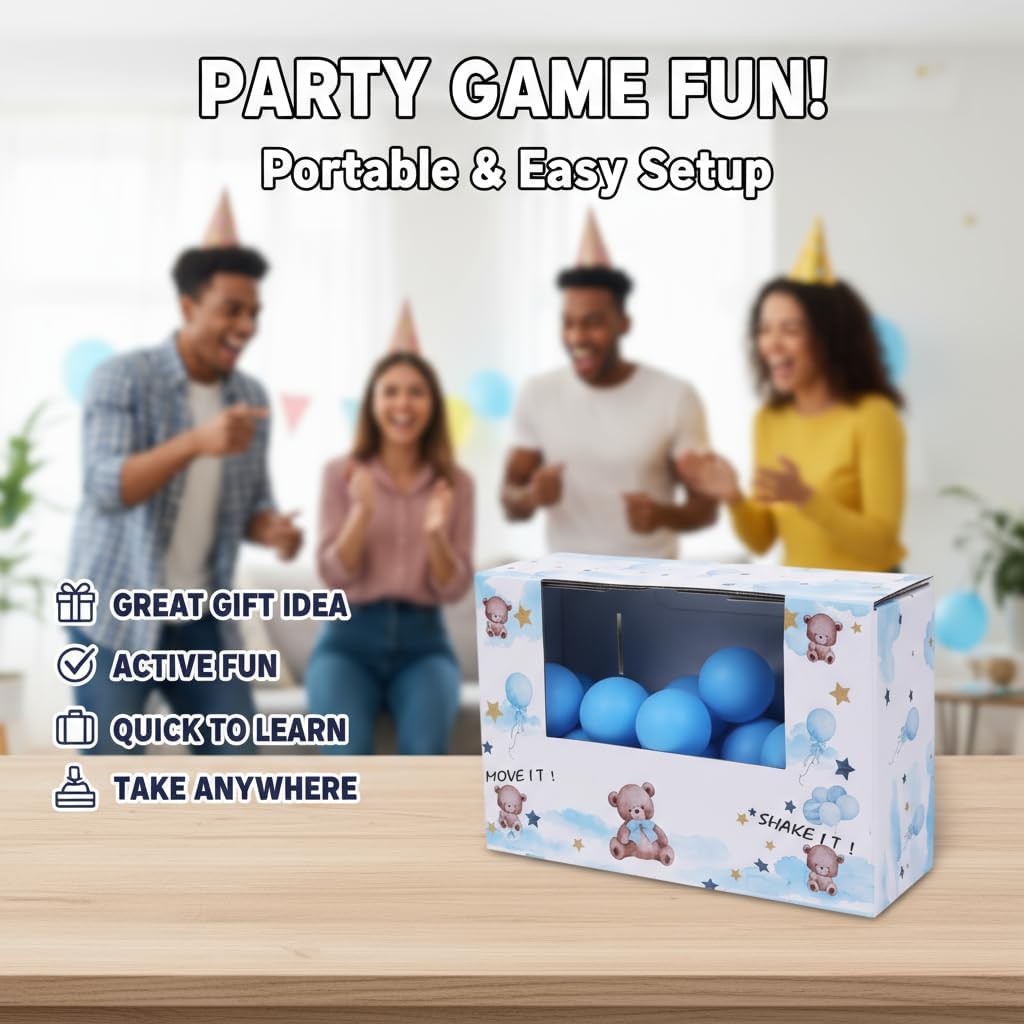 6 Pcs Blue Bear Shaking Balls Game Set Novelty Twerk Game with 50 Balls, 6PCS Binding Strap and 6PCS Cardboard Boxes for Birthday party & Bachelorette Parties
