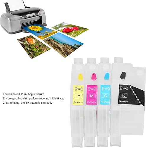 Miniatura 5 de ViaGasaFamido Repuesto de cartucho de tinta, 4 piezas de impresora de cartucho de tinta PP Material de repuesto de cartucho de impresora magenta,