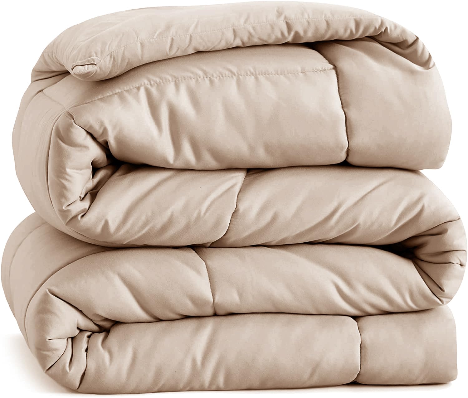 Casa Platino Beige Single Duvet 10.5 Tog – All Seasons Coverless Duvet With Corner Tabs, Box Stitched Quilt, Microfibre Comforter, 135 X 200 Cm