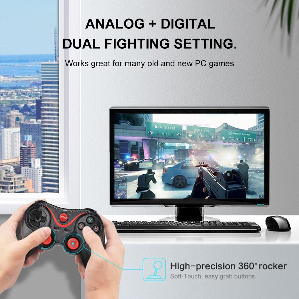 Dapuly Universal Gamepad, USB Wireless Bluetooth 5.0 Joystick TV Box Console Game Controller for Android iOS Mobile Phone Tablet Holder - Image 3