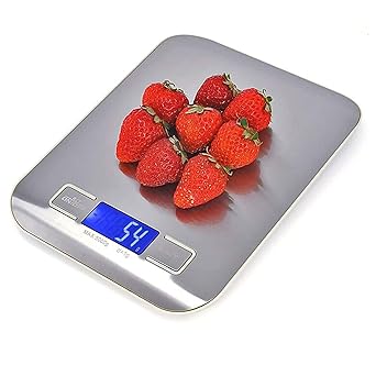 Tusmad Digital Kitchen Weighing Scale & Food Weight Machine for Diet, Nutrition, Health, Fitness, Baking & Cooking (5Kgs, Stainless Steel,