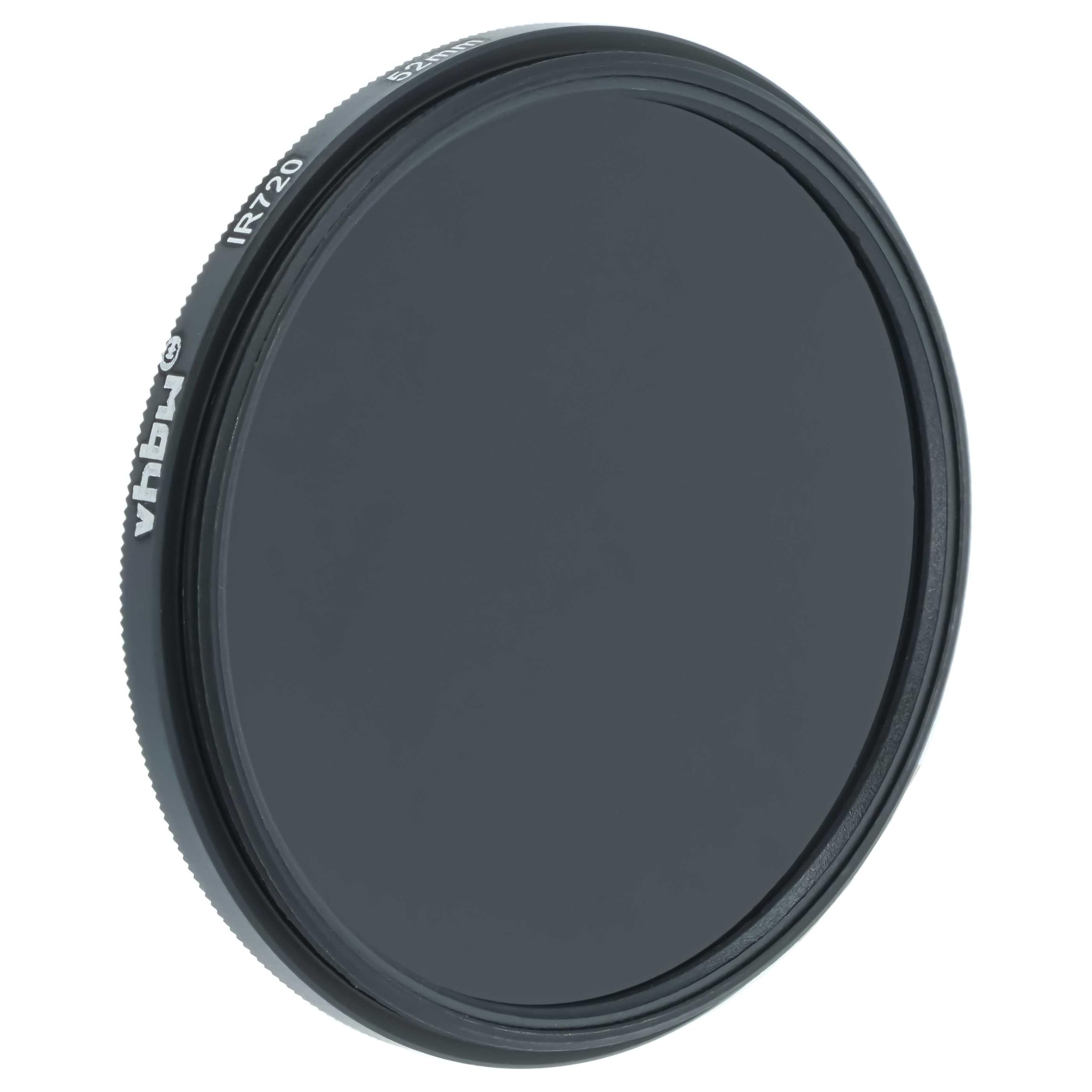 vhbw Universal Infrarot Filter 720nm für kompatibel mit Kamera Objektiven mit 52mm Filtergewinde - Zirkularer IR-Filter, Schwarz