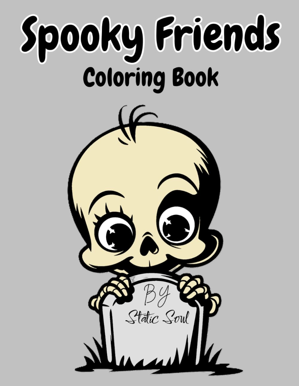 Spooky Friends: Simple cute Coloring Book